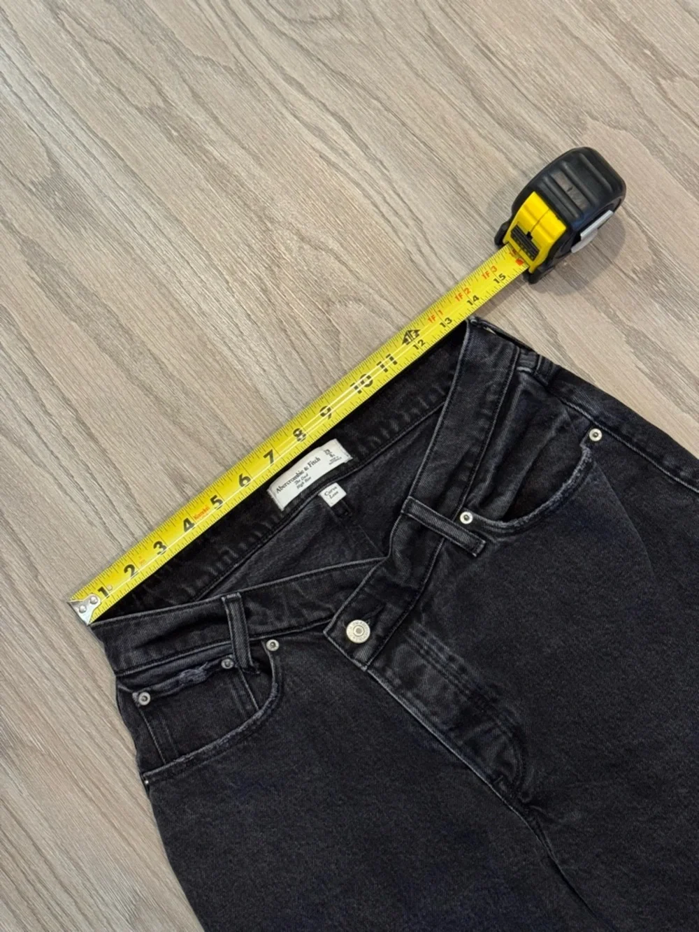 Abercrombie & Fitch High Rise Dad Jeans Black Denim 29 | 8 Short  Women’s - Picture 7 of 14